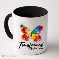 Transformed By Gods Love Painted Butterfly Coffee Mug thumb 0