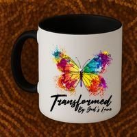Transformed By Gods Love Painted Butterfly Coffee Mug thumb 2