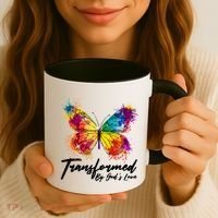 Transformed By Gods Love Painted Butterfly Coffee Mug thumb 3