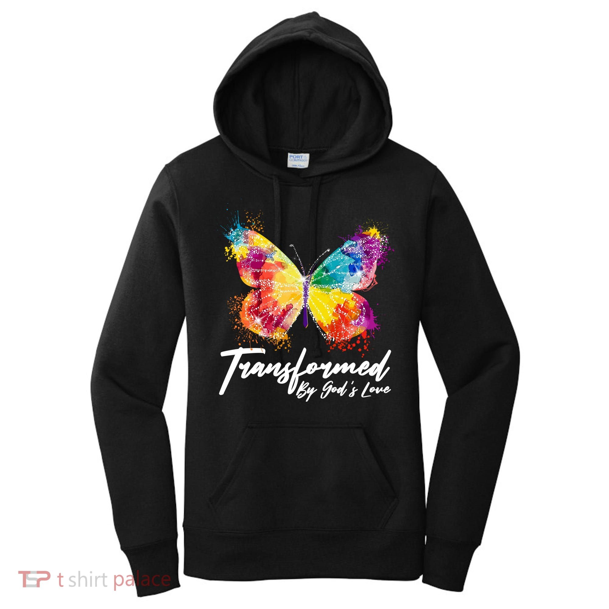 Transformed By Gods Love Painted Butterfly Women's Hoodie