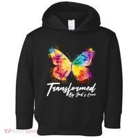 Transformed By Gods Love Painted Butterfly Toddler Hoodie thumb 0