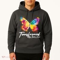 Transformed By Gods Love Painted Butterfly Hoodie thumb 2