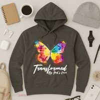 Transformed By Gods Love Painted Butterfly Hoodie thumb 3