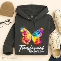 Transformed By Gods Love Painted Butterfly Hoodie thumb 4