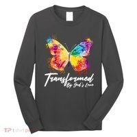 Transformed By Gods Love Painted Butterfly Long Sleeve Shirt thumb 0