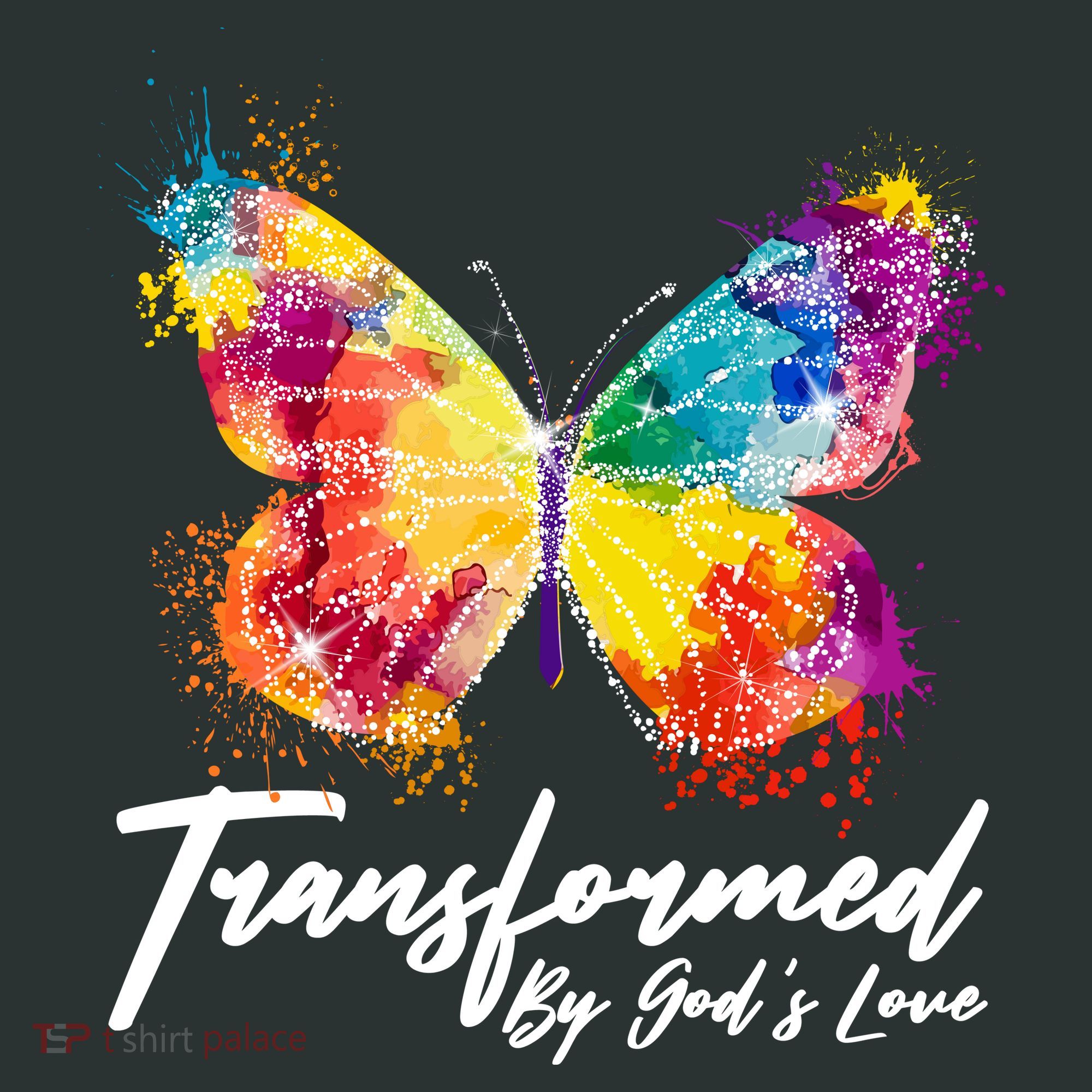 Transformed By Gods Love Painted Butterfly Sweatshirt