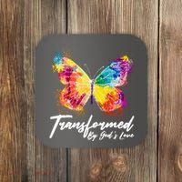 Transformed By Gods Love Painted Butterfly Coaster thumb 0