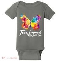 Transformed By Gods Love Painted Butterfly Baby Bodysuit thumb 0