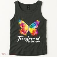 Transformed By Gods Love Painted Butterfly Tank Top thumb 2