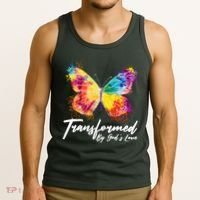 Transformed By Gods Love Painted Butterfly Tank Top thumb 3