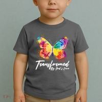 Transformed By Gods Love Painted Butterfly Toddler T-Shirt thumb 2