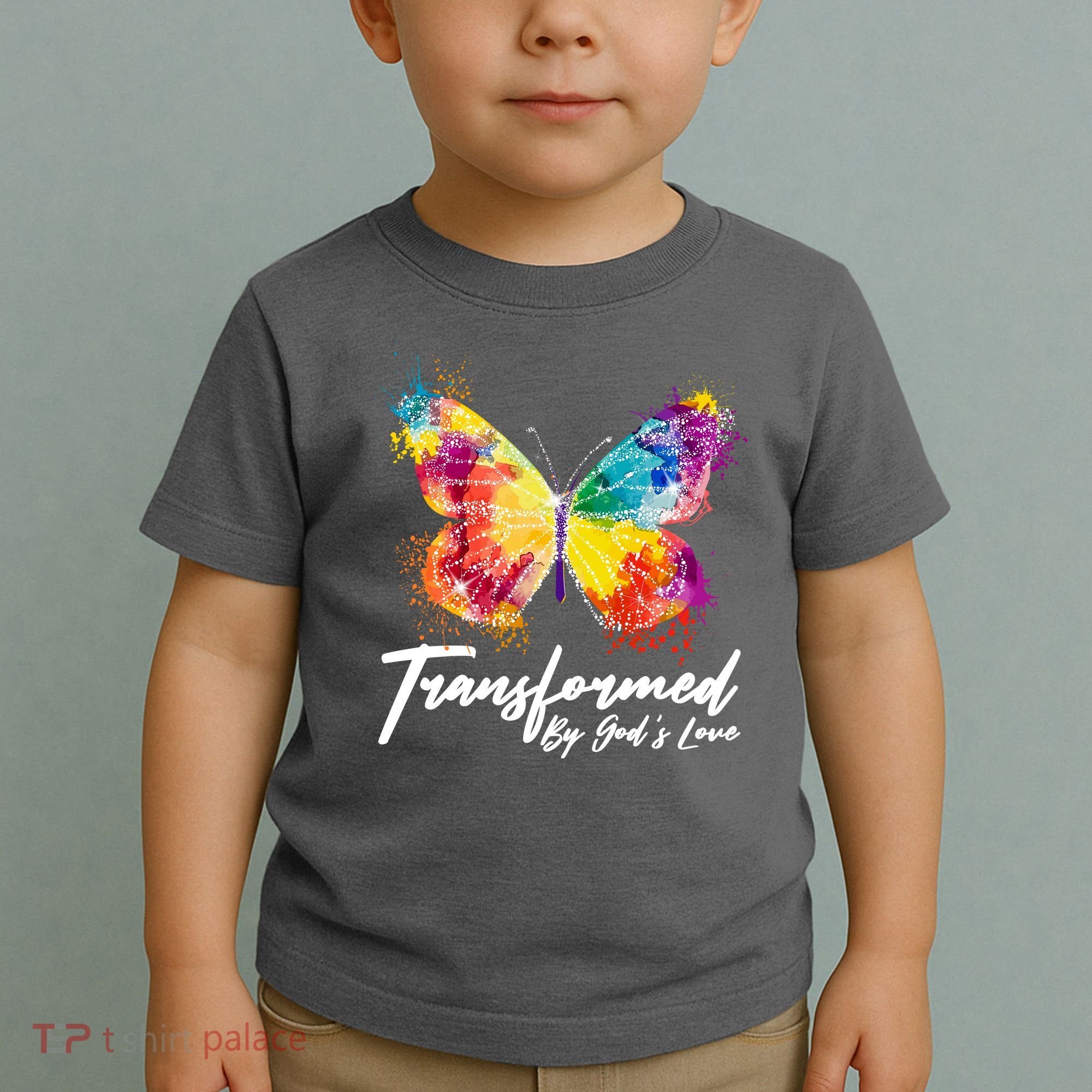 Transformed By Gods Love Painted Butterfly Toddler T-Shirt
