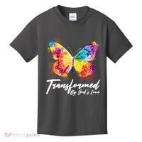 Transformed By Gods Love Painted Butterfly Kids T-Shirt thumb 0