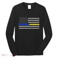 Thin Blue Gold Line 911 Police Dispatcher Long Sleeve Shirt thumb 0