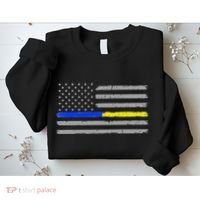 Thin Blue Gold Line 911 Police Dispatcher Sweatshirt thumb 2