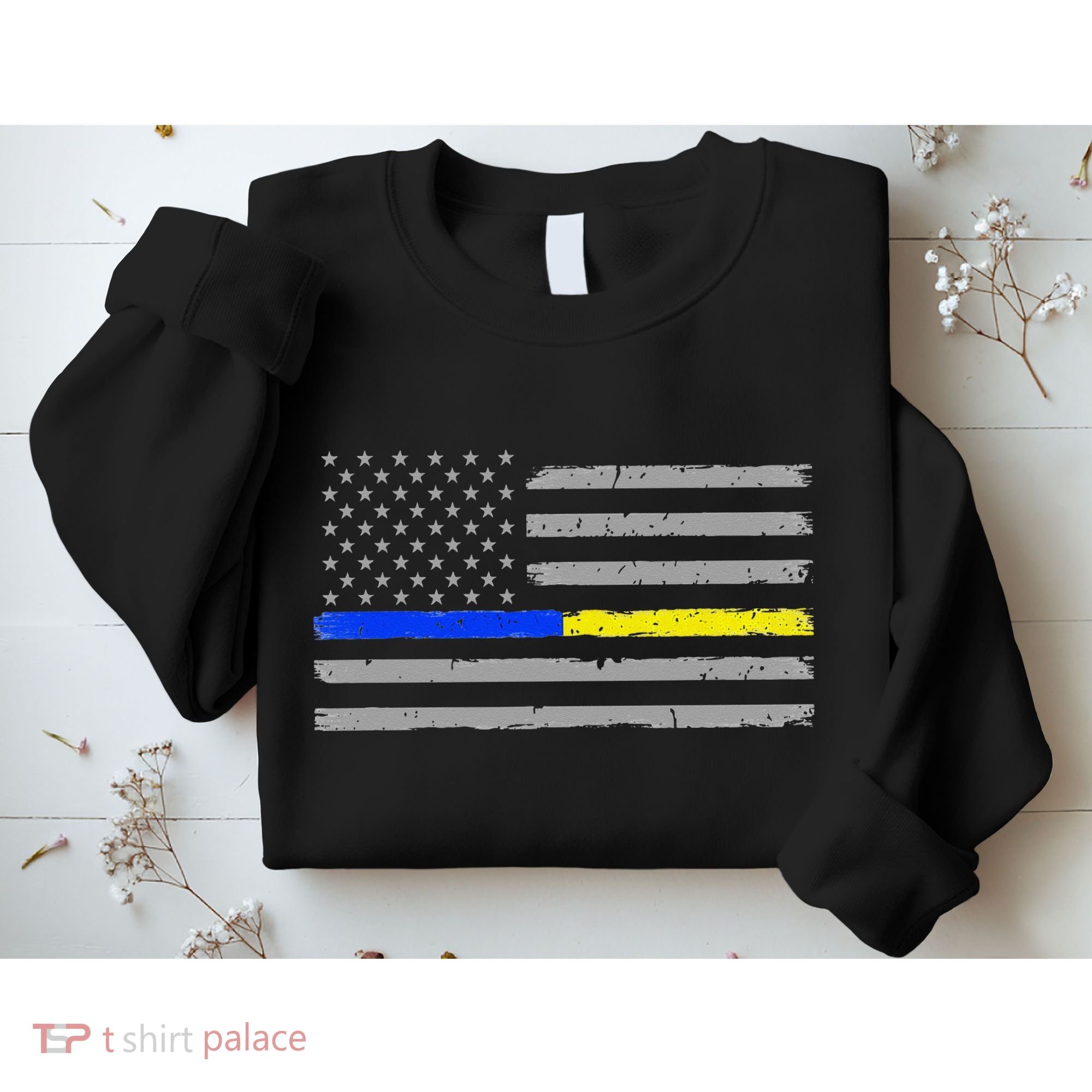 Thin Blue Gold Line 911 Police Dispatcher Sweatshirt