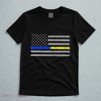 Thin Blue Gold Line 911 Police Dispatcher T-Shirt thumb 5