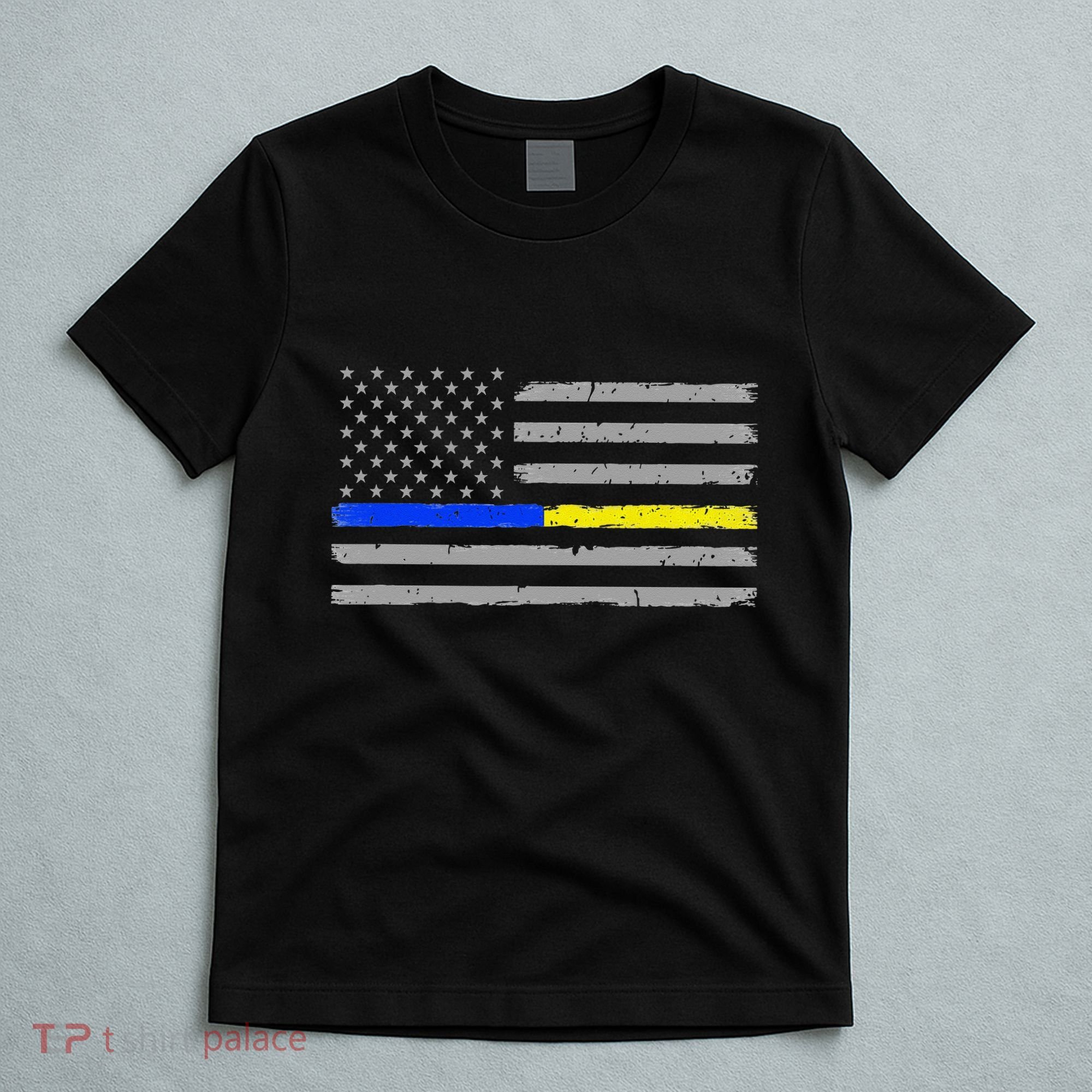 Thin Blue Gold Line 911 Police Dispatcher T-Shirt