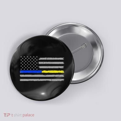 Thin Blue Gold Line 911 Police Dispatcher Button