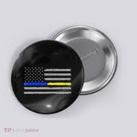 Thin Blue Gold Line 911 Police Dispatcher Button thumb 0