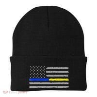 Thin Blue Gold Line 911 Police Dispatcher Beanie thumb 0
