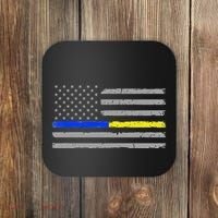 Thin Blue Gold Line 911 Police Dispatcher Coaster thumb 0