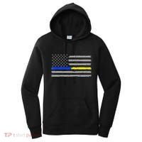 Thin Blue Gold Line 911 Police Dispatcher Women's Hoodie thumb 0