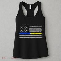 Thin Blue Gold Line 911 Police Dispatcher Women's Tank Top thumb 3