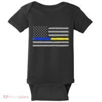Thin Blue Gold Line 911 Police Dispatcher Baby Bodysuit thumb 0