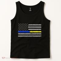 Thin Blue Gold Line 911 Police Dispatcher Tank Top thumb 2