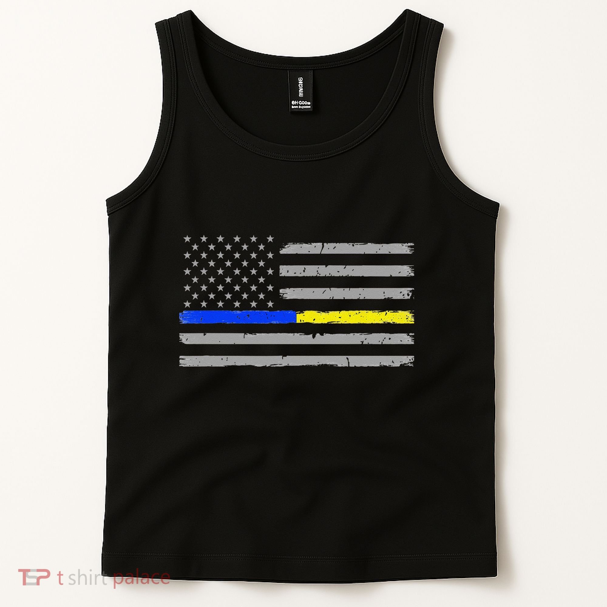 Thin Blue Gold Line 911 Police Dispatcher Tank Top