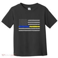 Thin Blue Gold Line 911 Police Dispatcher Toddler T-Shirt thumb 0