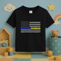 Thin Blue Gold Line 911 Police Dispatcher Toddler T-Shirt thumb 3