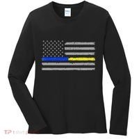 Thin Blue Gold Line 911 Police Dispatcher Women's Long Sleeve Shirt thumb 0