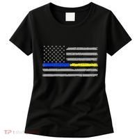 Thin Blue Gold Line 911 Police Dispatcher Women's T-Shirt thumb 0