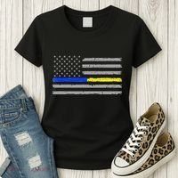 Thin Blue Gold Line 911 Police Dispatcher Women's T-Shirt thumb 3