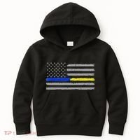Thin Blue Gold Line 911 Police Dispatcher Kids Hoodie thumb 0
