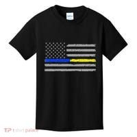 Thin Blue Gold Line 911 Police Dispatcher Kids T-Shirt thumb 0