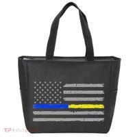Thin Blue Gold Line 911 Police Dispatcher Tote Bag thumb 0