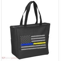 Thin Blue Gold Line 911 Police Dispatcher Tote Bag thumb 2