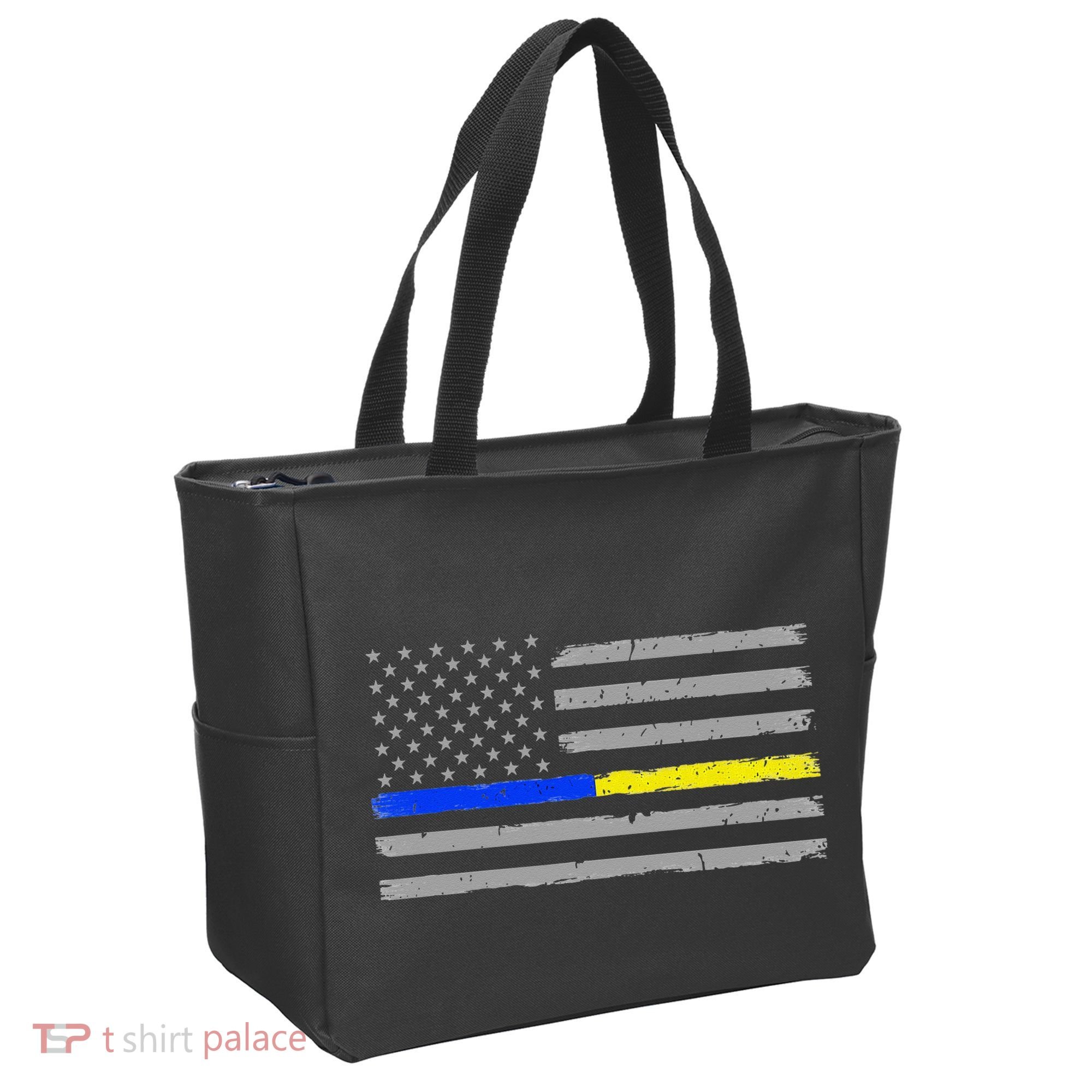 Thin Blue Gold Line 911 Police Dispatcher Tote Bag