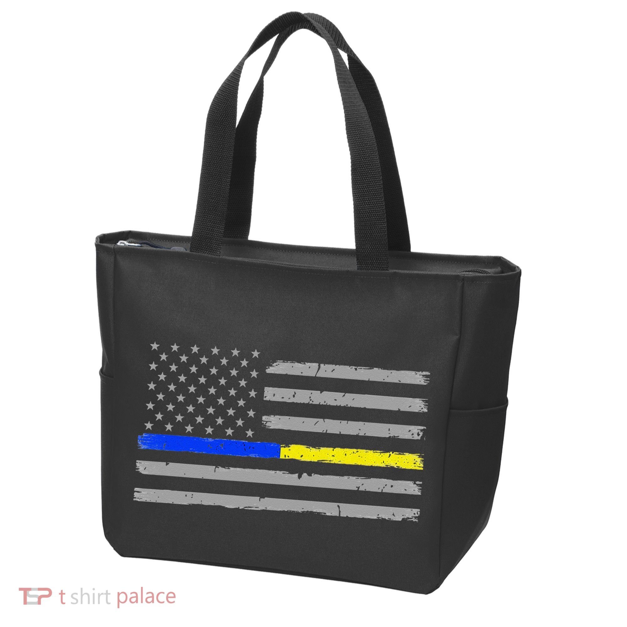 Thin Blue Gold Line 911 Police Dispatcher Tote Bag