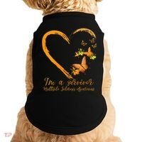 Teal Butterfly Heart Survivor Multiple Sclerosis Awareness Doggie Tank thumb 0