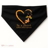 Teal Butterfly Heart Survivor Multiple Sclerosis Awareness USA-Made Doggie Bandana thumb 0