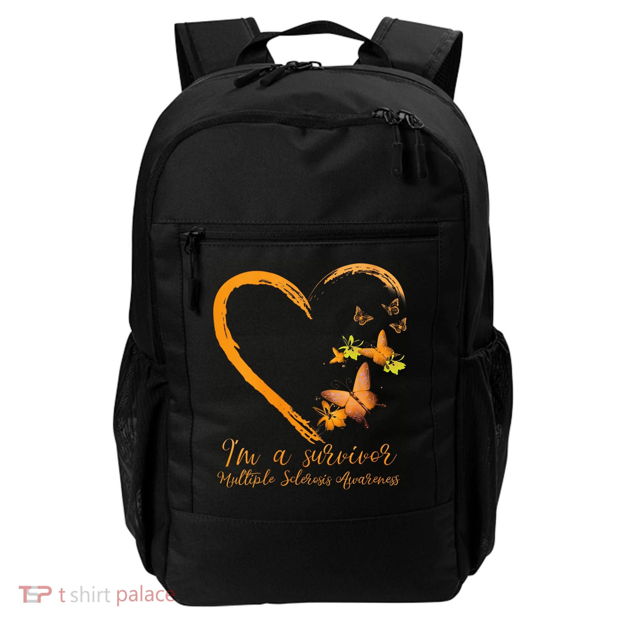 Teal Butterfly Heart Survivor Multiple Sclerosis Awareness Backpack