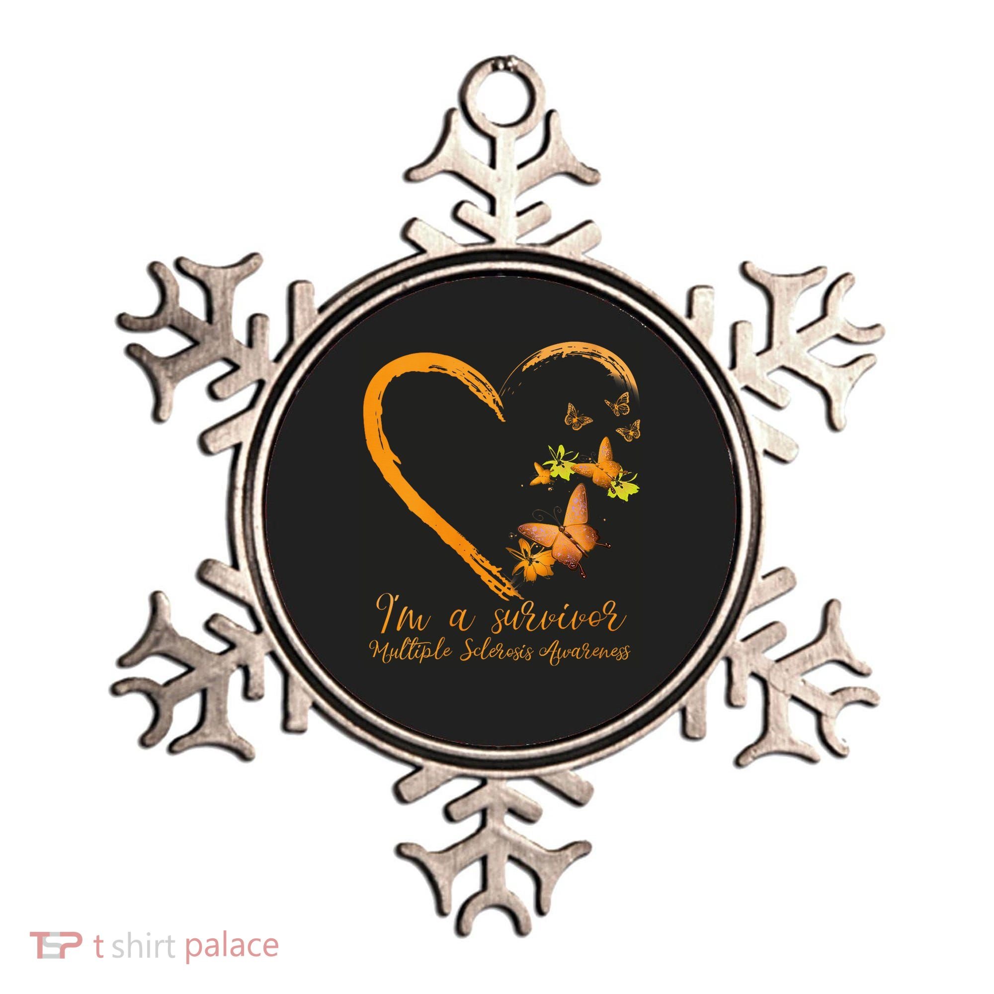 Teal Butterfly Heart Survivor Multiple Sclerosis Awareness Ornament