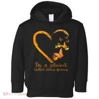 Teal Butterfly Heart Survivor Multiple Sclerosis Awareness Toddler Hoodie thumb 0