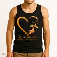 Teal Butterfly Heart Survivor Multiple Sclerosis Awareness Tank Top thumb 3