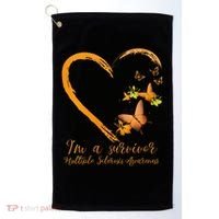 Teal Butterfly Heart Survivor Multiple Sclerosis Awareness Golf Towel thumb 0