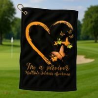 Teal Butterfly Heart Survivor Multiple Sclerosis Awareness Golf Towel thumb 1